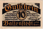 Germany 10 Pfennig Banknote, Ballenstedt, fleuve 1920-09-28, UNC(63) Mehl:61.2 -