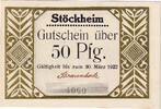 Germany 50 Pfennig Banknote, Stockheim, personnage, 1922 UNC(63) Mehl:1272.2 -