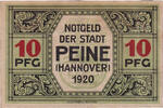 Germany 10 Pfennig Banknote, Peine, rue 1920-06-03, Mehl:P 11.2a -