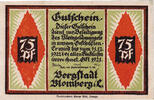 Germany 75 Pfennig Banknote, Blomberg, dame, 1922 UNC(63) Mehl:113.1 -