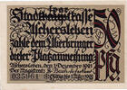 Germany 50 Pfennig Banknote, Aschersleben, Batiment, 1921 UNZ- Mehl:50.3 -