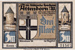 Germany 3 Mark Banknote, Attendorn, château, Mehl:51.1c -