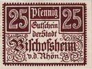 Germany 25 Pfennig Banknote, Bischofsheim, Texte, Mehl:107.1 -