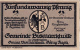 Germany 25 Pfennig Banknote, Bismarckhütte, Batiment, 1921 UNC(63) Mehl:108.1 -