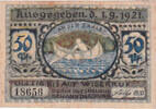 Germany 50 Pfennig Banknote, Volkstedt, barque 1921 EF(40-45) Mehl:1369.1 -