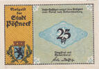 Germany 25 Pfennig Banknote, Possneck, imprimerie, Mehl:1066.6 -