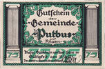 Germany 75 Pfennig Banknote, Putbus, colonne 1922-03-15, UNC(63) Mehl:1081.1 -