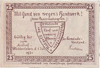 Germany 25 Pfennig Banknote, Weddersleben, Usine 1921 UNC(63) Mehl:1386.2a -