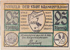 Germany 25 Pfennig .Banknote, Kranichfeld, village, 1921 UNC(63) Mehl:741.1d -
