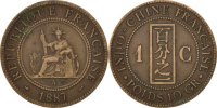 French Indochina Cent Coin, Paris, Bronze, KM:1, Lecompte:39 -