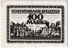 Germany 100 Mark Bielefeld, 1921-07-15, not cut, Linen, Grabowski:26b -