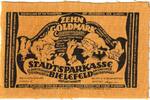 Germany 10 Goldmark Bielefeld, 1923-12-15, Velvet, Grabowski:112a -