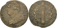 France 2 Sols Coin, 2 sols françois, Paris, Bronze -