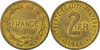 France 2 Francs Coin, France Libre, Philadelphia, Brass -