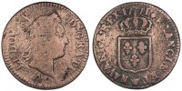 France Sol Coin, Louis XV, Sol à la vieille tête, Lille -
