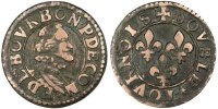 FRENCH STATES 2 Deniers, Tournois Coin, CHATEAU-RENAUD, Copper -