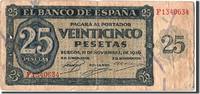 Spain 25 Pesetas Banknote, 1936-11-21 -