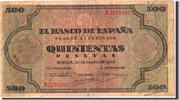 Spain 500 Pesetas Banknote, 1938-05-20 -