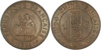 French Indochina Cent Coin, Paris, Bronze, Lecompte:45 -