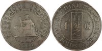 French Indochina Cent Coin, Paris, Bronze, Lecompte:45 -