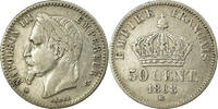 France 50 Centimes Coin, Napoleon III, Napoléon III, Strasbourg -