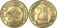 Cameroon 25 Francs Coin, Paris, Aluminum-Bronze, Lecompte:30 -