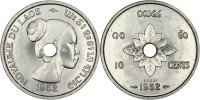 Lao 10 Cents Coin, Sisavang Vong, Aluminium, Lecompte:2 -