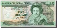 East Caribbean States 5 Dollars Banknote, Undated (1986-88), KM:22l1 -