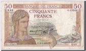 France 50 Francs Banknote, 1939-11-09, Fayette:18.34, KM:85b -