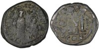 Follis Coin, Heraclius 610-641, Constantinople, Copper, Sear:805 -