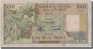 Tunisia 5000 Francs Banknote, 1949-10-18, KM:27 -