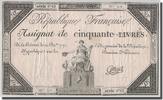 France 50 Livres Cottenel, 1792-12-14, KM:A72, Lafaurie:164 -