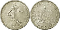 France Franc Coin, Semeuse, Paris, Silver, KM:844.1 -