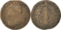 France 2 Sols Coin, 2 sols françois, La Rochelle, Bronze -