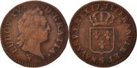France Sol Coin, Louis XV, Sol à la vieille tête, Reims -