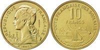 French Somaliland 10 Francs Coin, Paris, Aluminum-Bronze -