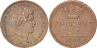 ITALIAN STATES 2 Tornesi Coin, NAPLES, Ferdinando II, Copper -