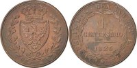 ITALIAN STATES Centesimo Coin, SARDINIA, Carlo Felice, Torino -