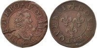 FRENCH STATES 2 Deniers, Tournois Coin, CHATEAU-RENAUD, Copper -