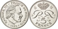 Monaco 5 Francs Coin, Rainier III, Copper-nickel, KM:150 -