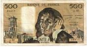 France 500 Francs Pascal, A.33, Fayette:71.10, KM:156b -