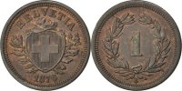 Switzerland Rappen Coin, Bern, Bronze, KM:3.1 -