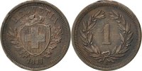 Switzerland Rappen Coin, Bern, Bronze, KM:3.1 -