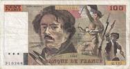 France 100 Francs Delacroix, Q.135, Fayette:69bis.1a, KM:154d -