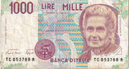 Italy 1000 Lire Banknote, KM:114a -