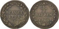 Switzerland 1/2 Batzen Coin, Billon, KM:A6 -