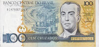 Brazil 100 Cruzados Banknote, Undated (1987), KM:211b -