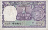 India 1 Rupee Banknote, KM:77t -