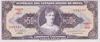 Brazil 5 Centavos on 50 Cruzeiros Banknote, KM:184a -