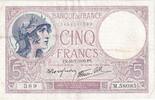 France 5 Francs Violet, M.58085, Fayette:04.01, KM:83 -